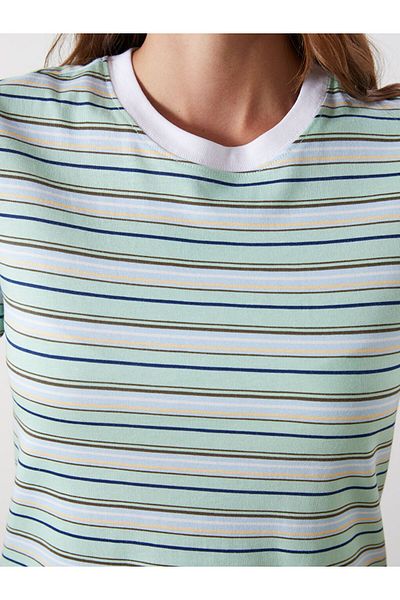 LC Waikiki New Season Crew Neck Striped Women's T-Shirt - S5Pe46Z8