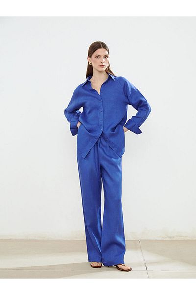 LC Waikiki Pantaloni de damă din in cu talie elastică sezon nou - S5NQ89Z8