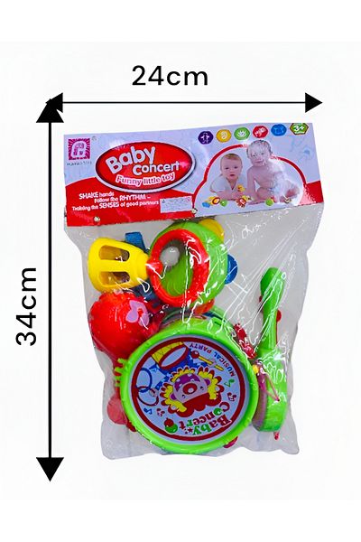rexa Baby Musical Rattle Toy Set – Colorful Concert-Themed Rattles for Infants & Toddlers