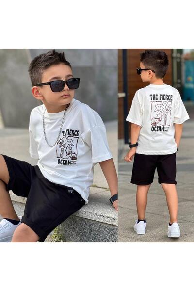 RAPAPA Boy's Short Sleeve Shorts Set Summer Suit Blouse+Shorts for 4-12 Years 11695Be