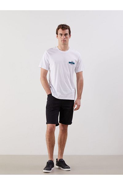 LC Waikiki Tricou pentru bărbați din bumbac pieptănat imprimat cu decolteu Crew New Season - S5II78Z8