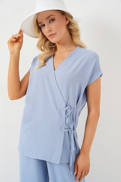 Bigdart Women's Short Sleeve Lace-Up Ayrobin Double Suit 6741 - Blue