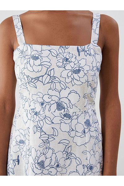 LC Waikiki Rochie mini cu bretele florale cu guler pătrat de sezon nou - S5PD47Z8