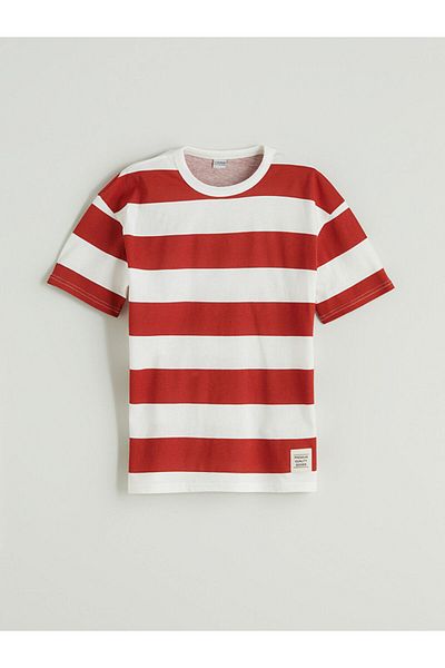 LC Waikiki New Season Crew Neck Striped Boys T-Shirt - S5Pl91Z4