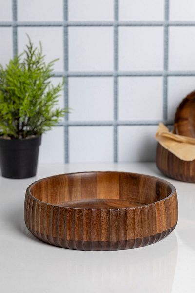FH finehome Curve Acacia Bowl 22 cm
