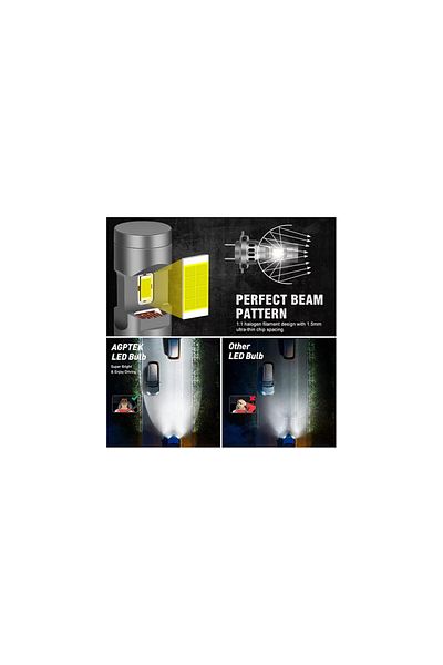 AUTOREY Set of 2 LED bulbs H7, 55W, cold white light, 25,000 Lumens, No cable and fan included