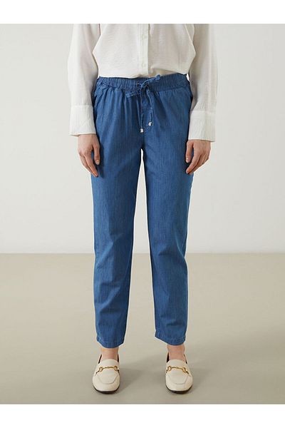 LC Waikiki Pantaloni de damă din denim cu talie elastică Carrot Fit - S5I080Z8