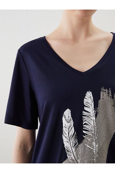 LC Waikiki New Season V-Neck Printed Women's T-Shirt - S5Kr11Z8
