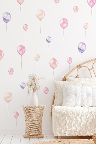 MSticker Set de autocolante cu baloane în tonuri de roz Set de autocolante pentru decorarea peretelui camerei pentru copii