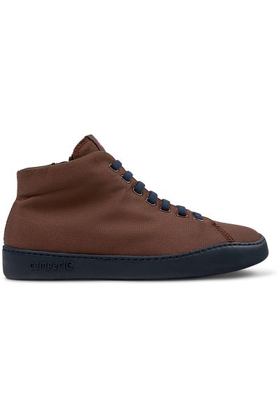 CAMPER Men's Brown Sporty Sneaker with Laces & Zipper, Soft Flexible Lightweight Sole PeuTouring
