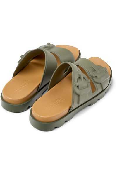 CAMPER Men's Green Lightweight Hook And Loop Sandals With Non-Slip Sole, Perfect For Daily Comfort Brutus
