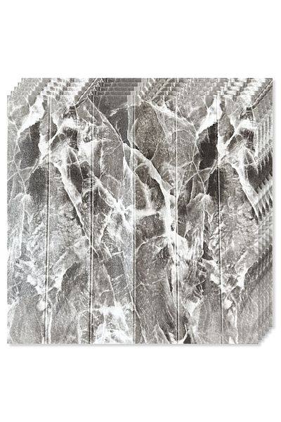 Teno Set of 100x 3D Teno® Panel Wallpaper, Marble Pattern, coverage area 49 sqm, 70x70 cm, gray