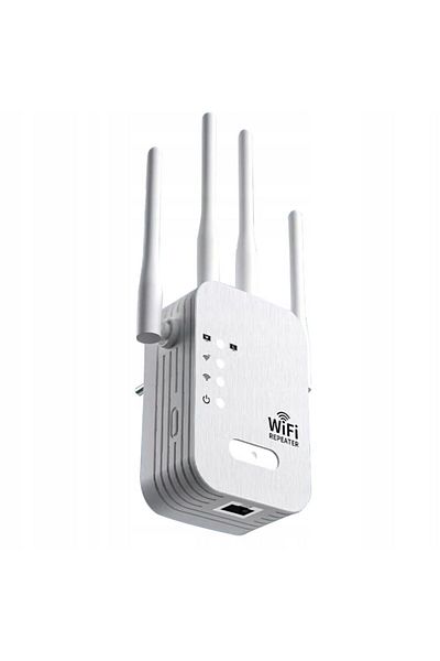 Renew Force , Range Extender WiFi Network, Transfer up to 300Mbps, 2.4G Network, WPA/WPA2 Connection, White