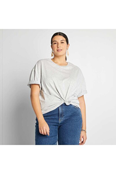 KIABI Plain short-sleeved jersey T-shirt GREY