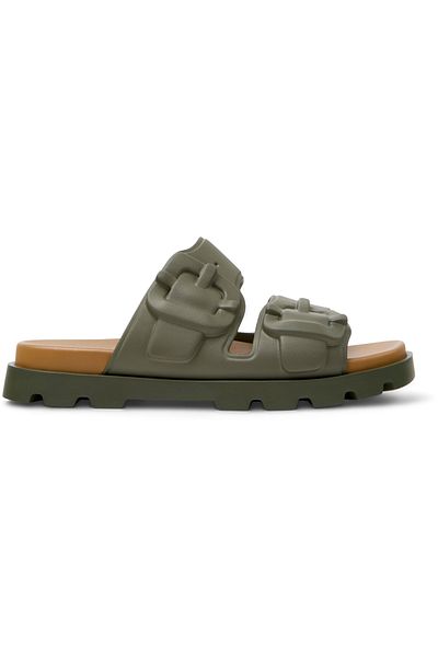 CAMPER Men's Green Lightweight Hook And Loop Sandals With Non-Slip Sole, Perfect For Daily Comfort Brutus
