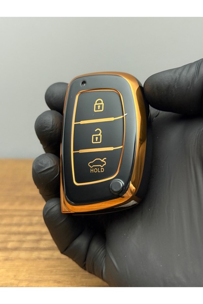 Mavi Keys Husă de protecție pentru telecomandă din silicon cu 3 butoane compatibilă cu Hyundai Tucson, Elantra Smart – Culoare neagră