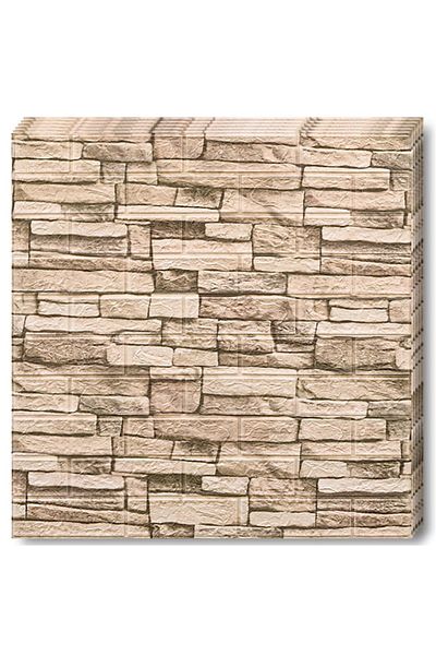 Teno Set 100x Tapet Caramida 3D Teno®, suprafata acoperire 53 mp, 70x77 cm, crem