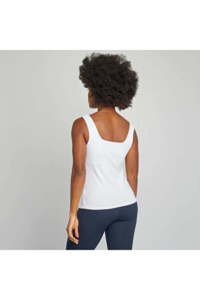 KIABI Stretch T-shirt with square neckline WHITE