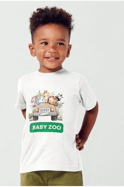 GILDAN Tricou Copii cu Imprimeu Animale Baby Zoo – Bumbac 100%