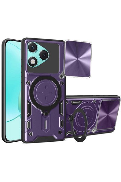 SKYDDAR INNOVATION Husă pentru Honor 400 Lite, SafeCover, inel magnetic, protecție cameră, violet, set autocolante