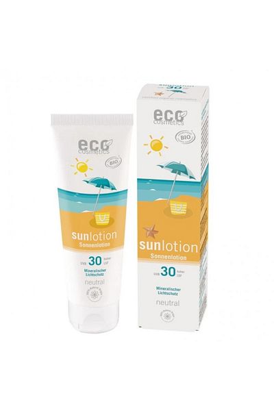 Eco Cosmetics BIO Lotion SPF30 UVA/UVB, Sensitive Skin, FRAGRANCE-FREE, Water Resistant, 125ml - Eco Cosmetics