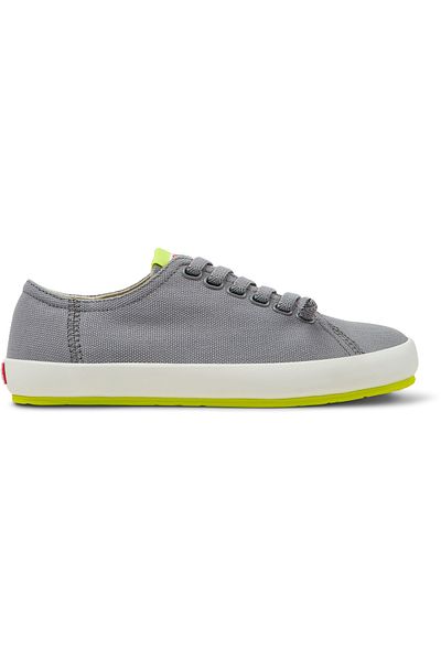 CAMPER Women's Gray Flat Sole Casual Sneakers, Recycled Cotton Fabric Peu Rambla