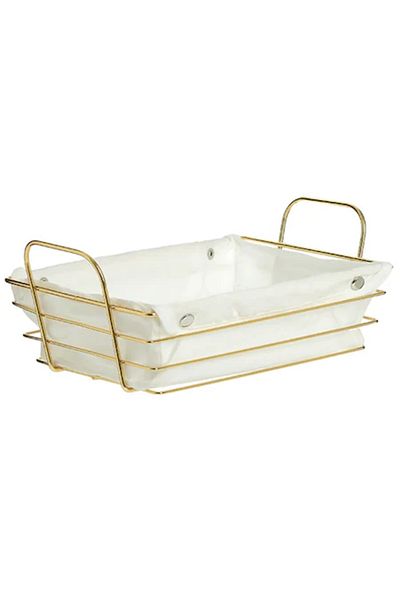 ABYZ Bread basket, metallic, rectangular with removable textile cover, 26X19x8cm, gold ABYZ®™