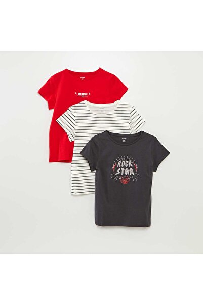 KIABI Pack of 3 short-sleeved T-shirts GREY