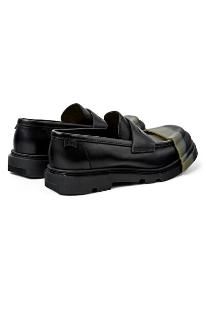 CAMPER Kadın Siyah Hakiki Deri Babet Çıkarılabilir Parçalı Hafif Rahat Tabanlı Bant Detaylı Junction