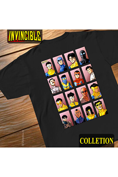 SHINOBIX تي شيرت مطبوع عليه Variations Invincible Comic Invincible مقاس كبير