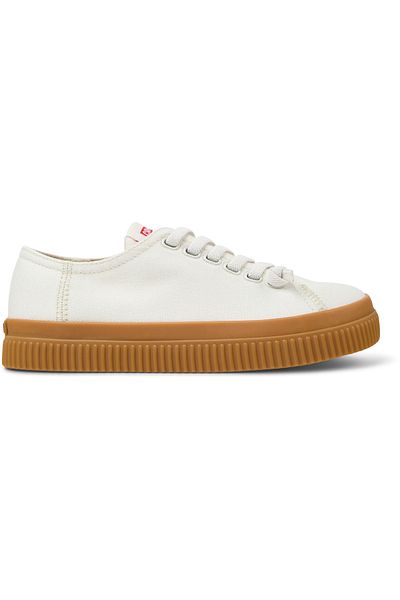 CAMPER Women's White Elastic Band Stylish Hook And Loop Casual Shoes Comfortable PeuRoda