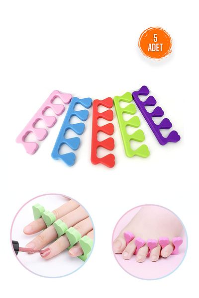 Factorial Finger Separating Apparatus 5Pcs Hand Toe Sponges Manicure Pedicure Prosthetic Nail Polish Finish