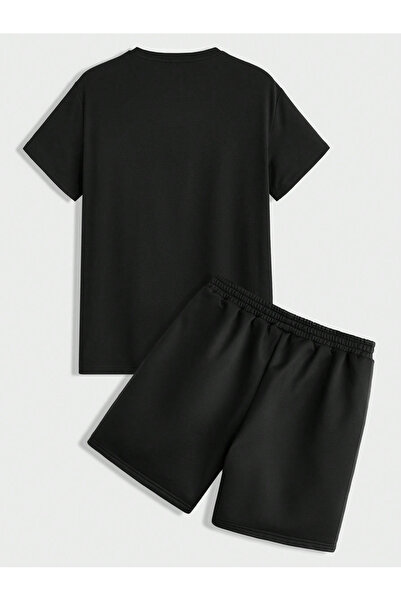 EFFRENATU Trendy Clothing Men's Plus Size Printed T-Shirt and Shorts Set