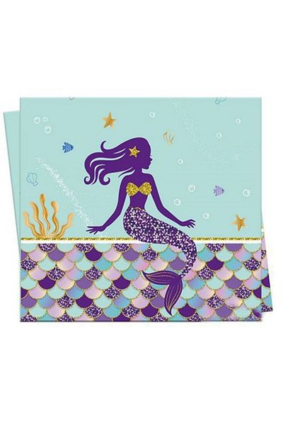 parti sürprizi Mermaid Plastic Tablecloth