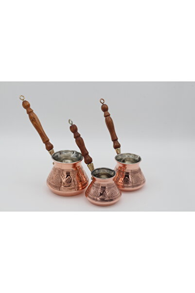 ANTEPSEPETİ Authentic 3-Piece Coffee Pot Set with Copper Grapes