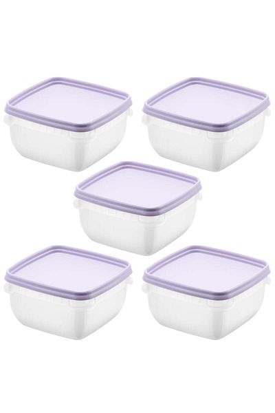 Orthex Set of 5 casseroles with lids, food storage, Freez SmartStore, 0.5L, microwave and freezer safe