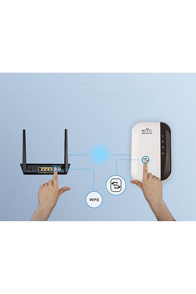DexXer Wireless Adapter Extender Signal Amplifier Range Wifi, 2.4Ghz, 300 Mbps, LAN Slot, White