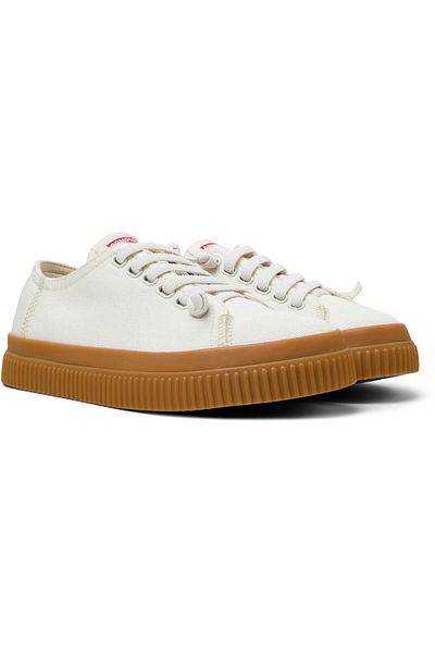 CAMPER Women's White Elastic Band Stylish Hook And Loop Casual Shoes Comfortable PeuRoda