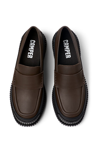 CAMPER Women's Brown-Black Color Block Genuine Leather Flats with Soft Soles and Light Heels Pix