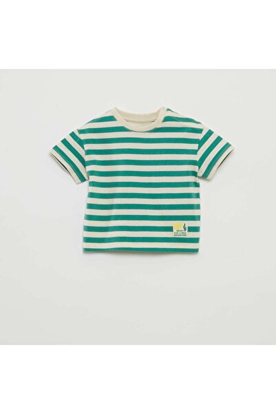 KİABİ Short-sleeved striped jersey T-shirt WHITE
