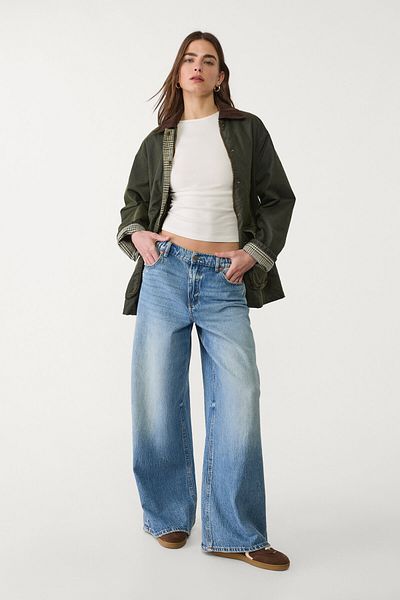 Stradivarius Waxed parka with multiple pockets