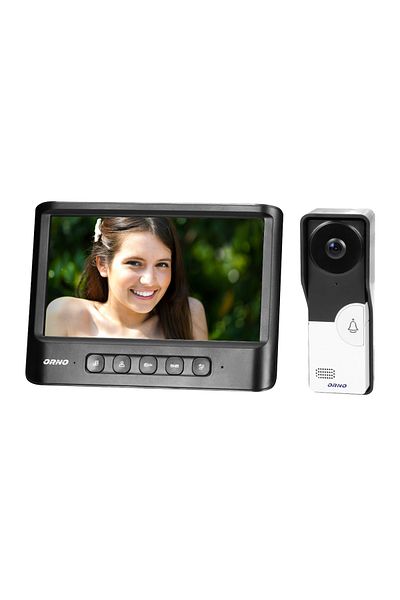 Orno Slim video intercom, 7'' color LCD, for 1 family, Black