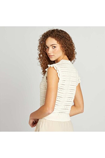 KIABI Crochet tank top BEIGE