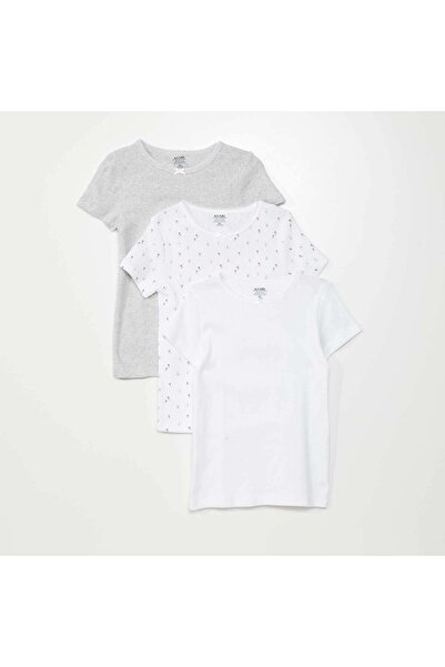 KIABI Pack of 3 T-shirts FLOWERS