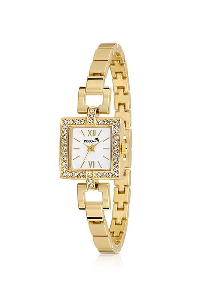 Polo Air Square Case Women's Wristwatch Gold Color Pl-1544B1X