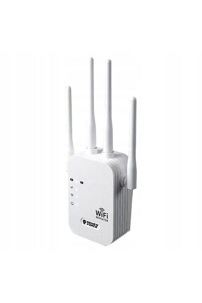 Renew Force , Range Extender WiFi Network, Transfer up to 300Mbps, 2.4G Network, WPA/WPA2 Connection, White