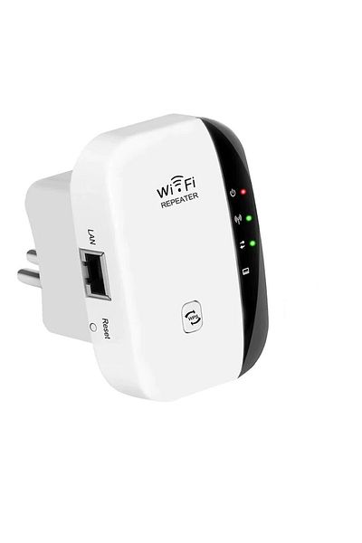 DexXer Wireless Adapter Extender Signal Amplifier Range Wifi, 2.4Ghz, 300 Mbps, LAN Slot, White