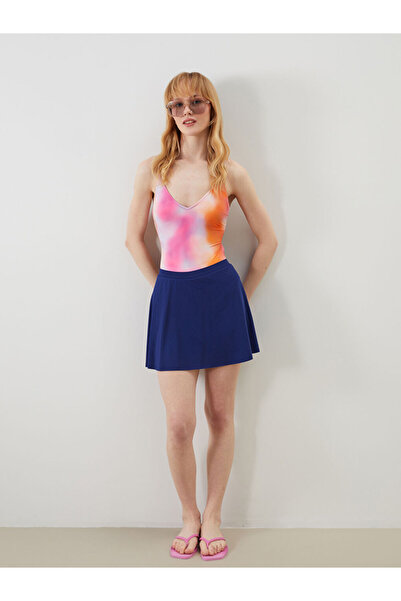 LC Waikiki Costum de înot pentru femei, albastru marin, cu talie elastică fus...