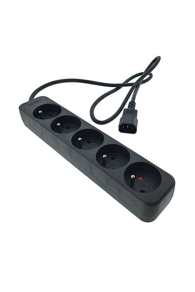 Lanberg Extension Cord With 5 French-style Sockets For Ups, Length 1m, Cee 7/5 Socket, 2500w, Black