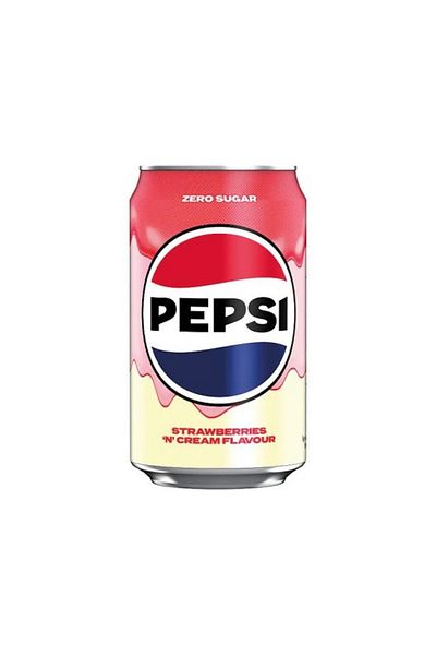 Pepsi Pepsi, Strawberries and Cream, Zero Sugar, 330ml